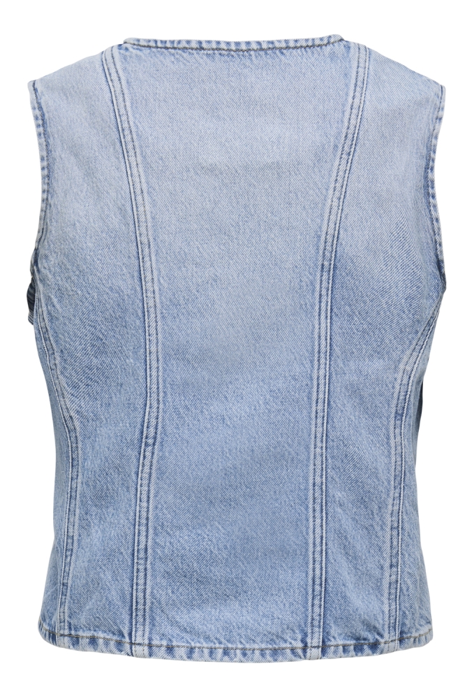 ONLAYA S/L FITTED DNM VEST TAI 15359066 LIGHT BLUE DENIM